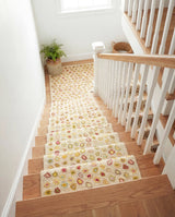 Dash & Albert Cat's Paw Hand Micro Hooked Wool Rug in Pastel, stair runner