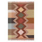 Dash & Albert Solmira Southwestern Handmade Cotton Rug in Multicolour, on white