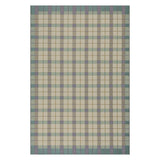 Dash & Albert Sundara Modern Plaid Indoor/Outdoor Rug in Blue Multi, on white