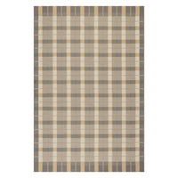 Dash & Albert Sundara Modern Plaid Indoor/Outdoor Rug in Grey Multi, on white