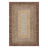 Dash & Albert Tavira Modern Bordered Indoor Rug in Brown, on white