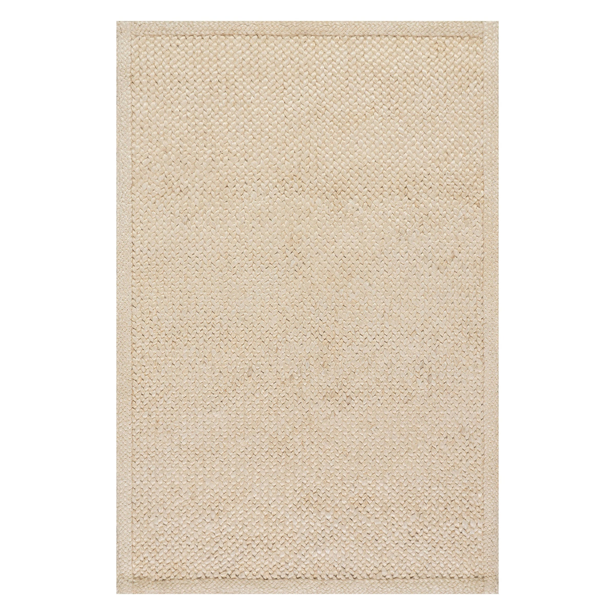 Dash & Albert Thale Textured Handmade Jute Rug in Bleach, on white
