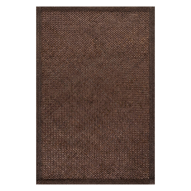 Dash & Albert Thale Textured Handmade Jute Rug in Chocolate Brown, on white