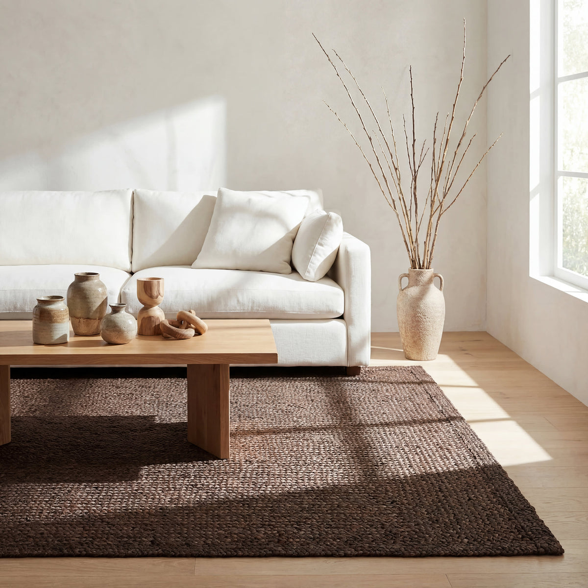 Dash & Albert Thale Textured Handmade Jute Rug in Chocolate Brown, photo 8