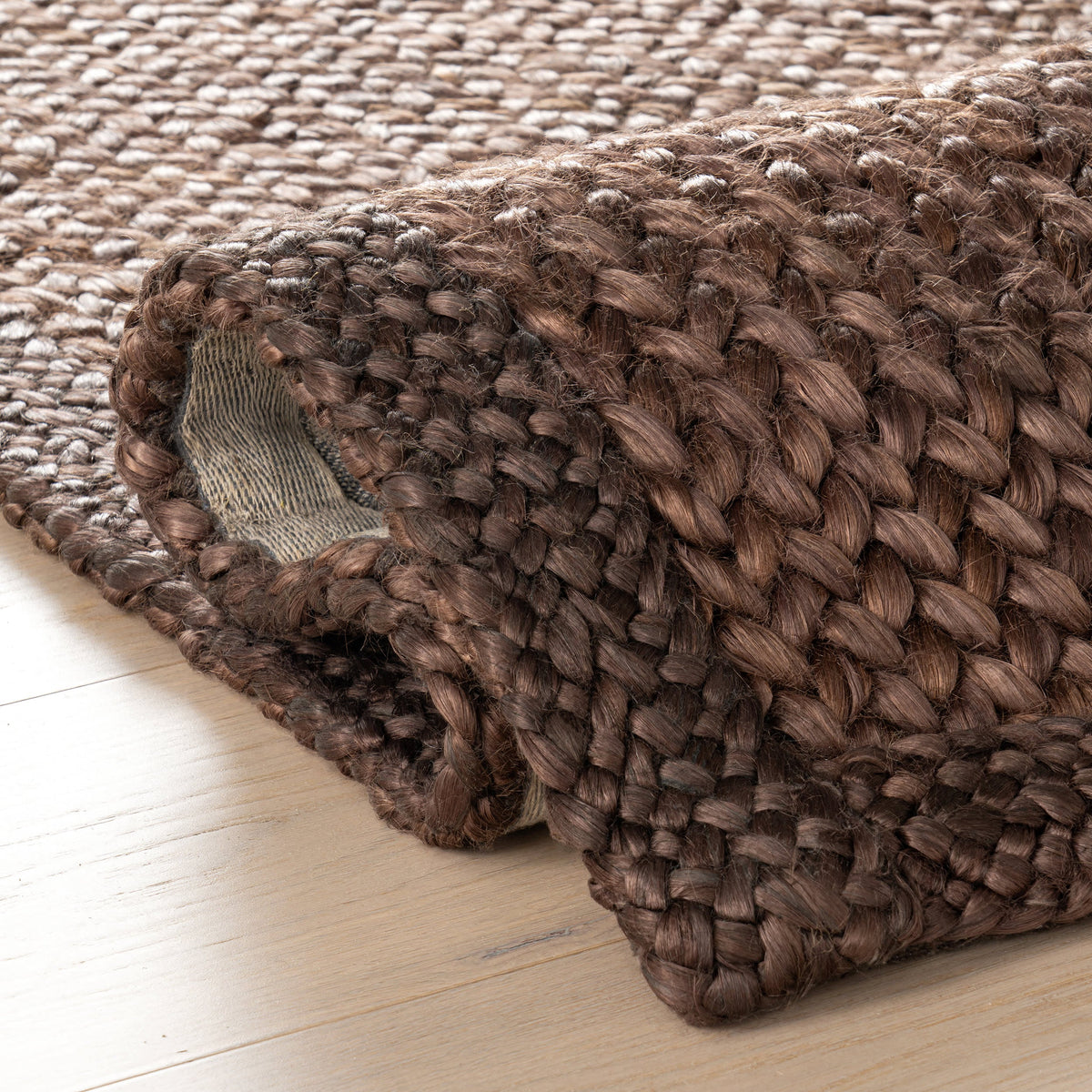 Dash & Albert Thale Textured Handmade Jute Rug in Chocolate Brown, photo 9