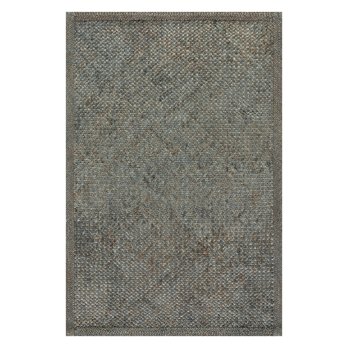 Dash & Albert Thale Textured Handmade Jute Rug in Grey, on white