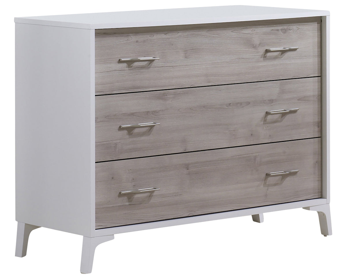 White Wood with Sand Laminate | Metro Crib & Dresser Set | Valley Ridge Furniture