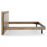 BDi Linq Up-Linq Bed in Natural Walnut, king frame without slats, side view