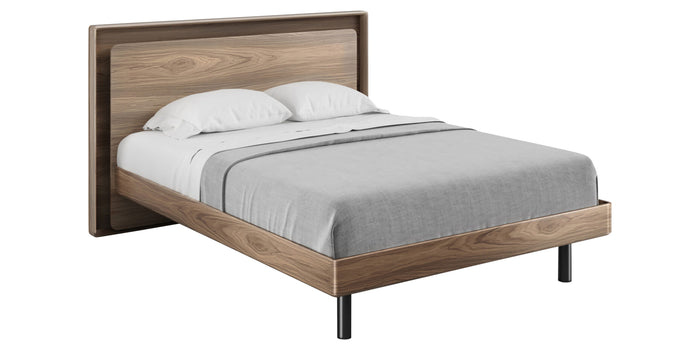 Natural Walnut with Powder Coated Steel & Solid Pine (Queen Size) | BDI Up-Linq Bed | Valley Ridge Furniture
