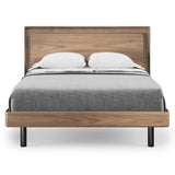 BDi Linq Up-Linq Bed in Natural Walnut, queen, front view