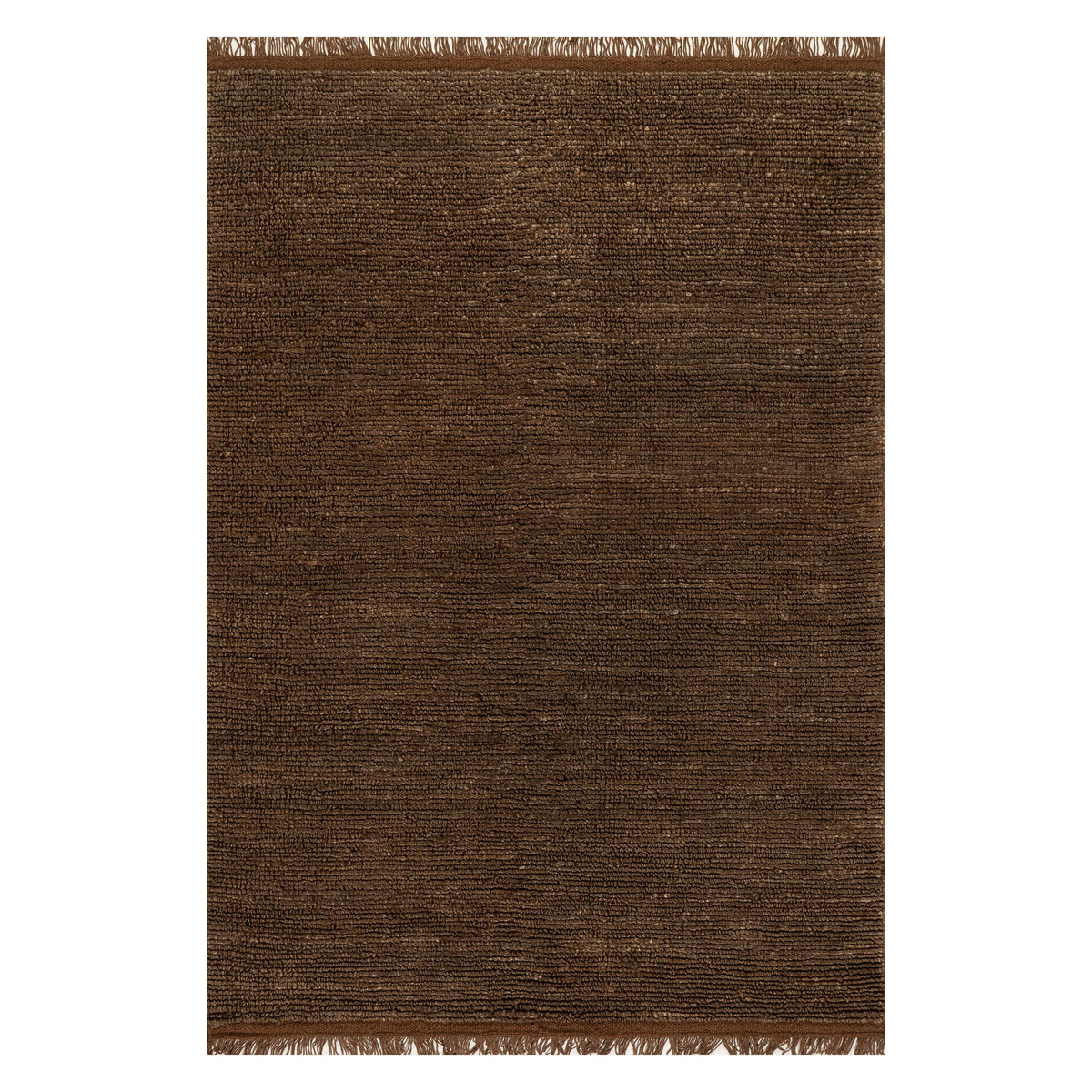 Dash & Albert Varnu Textured Handmade Jute Rug in Brown, on white