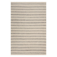 Dash & Albert Venit Modern Striped Farmhouse Rug in Beige, on white