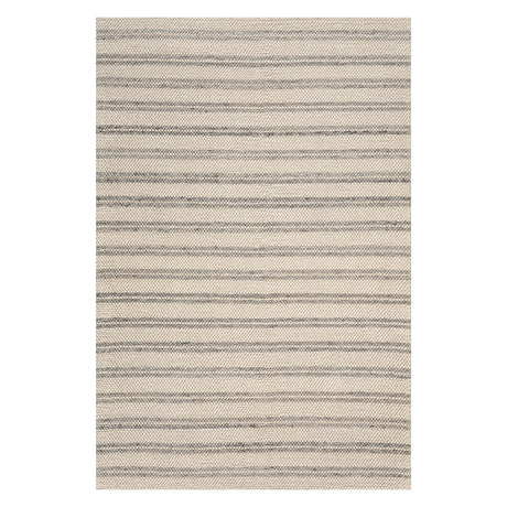 Dash & Albert Venit Modern Striped Farmhouse Rug in Beige, on white