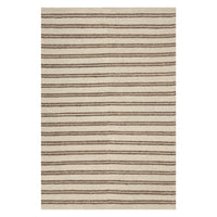 Dash & Albert Venit Modern Striped Farmhouse Rug in Brown, on white
