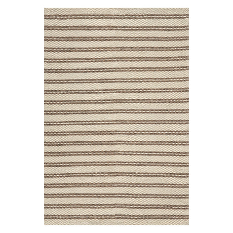 Dash & Albert Venit Modern Striped Farmhouse Rug in Brown, on white