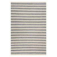 Dash & Albert Venit Modern Striped Farmhouse Rug in Slate, on white