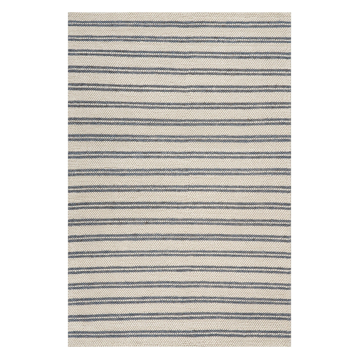 Dash & Albert Venit Modern Striped Farmhouse Rug in Slate, on white