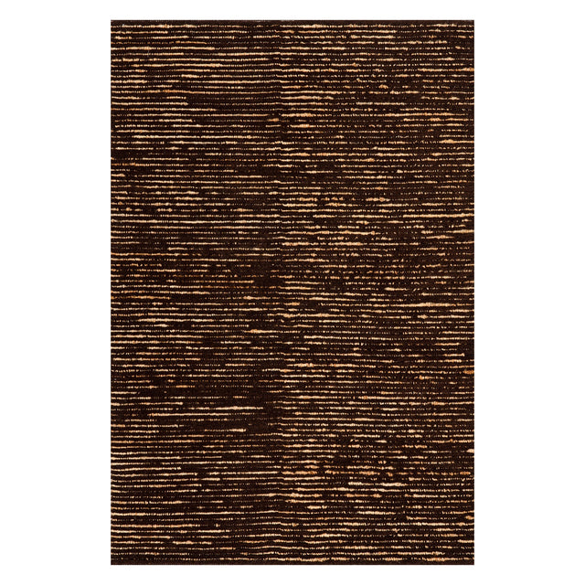 Dash & Albert Vicart Modern Striped Bohemian Rug in Brown, on white