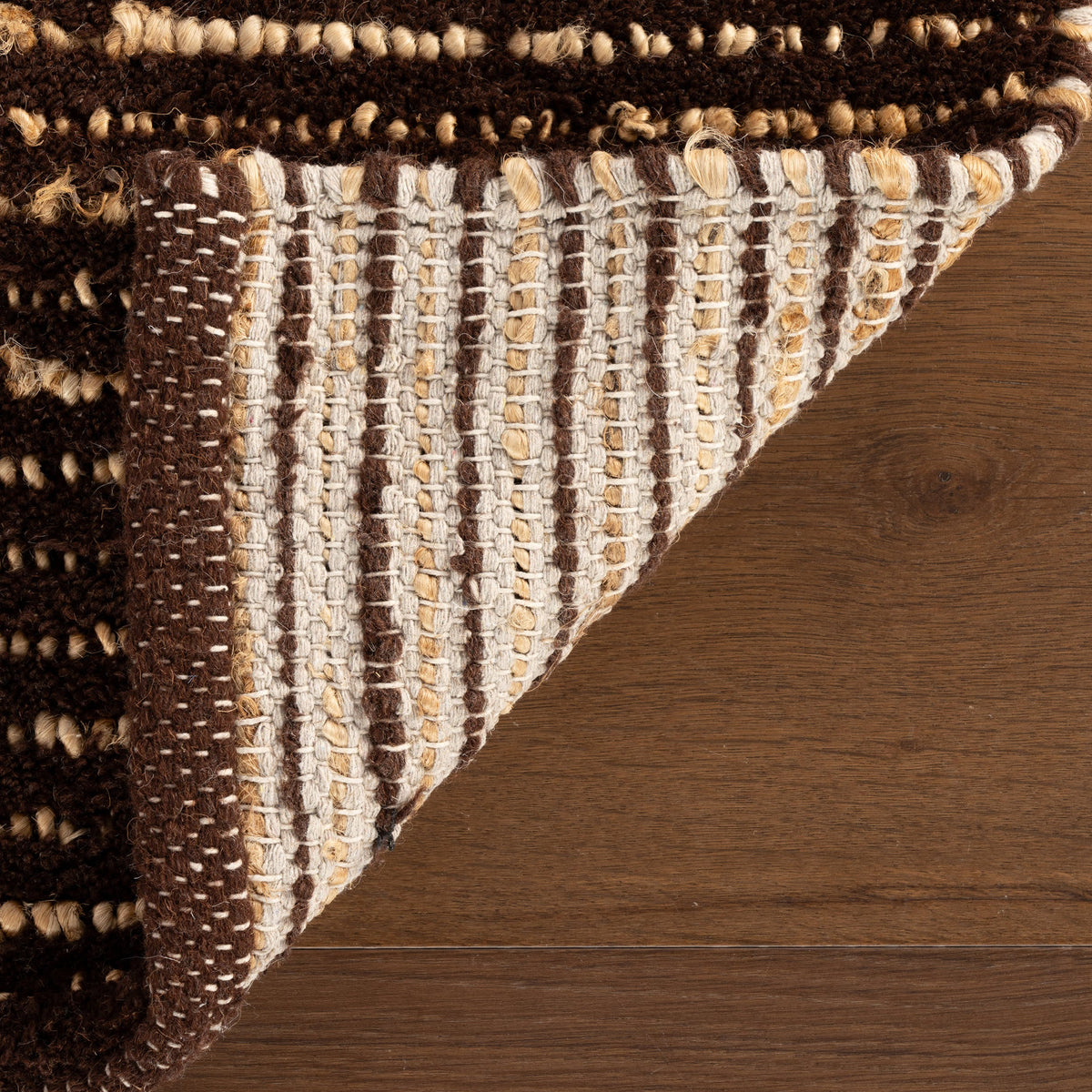 Dash & Albert Vicart Modern Striped Bohemian Rug in Brown, photo 2