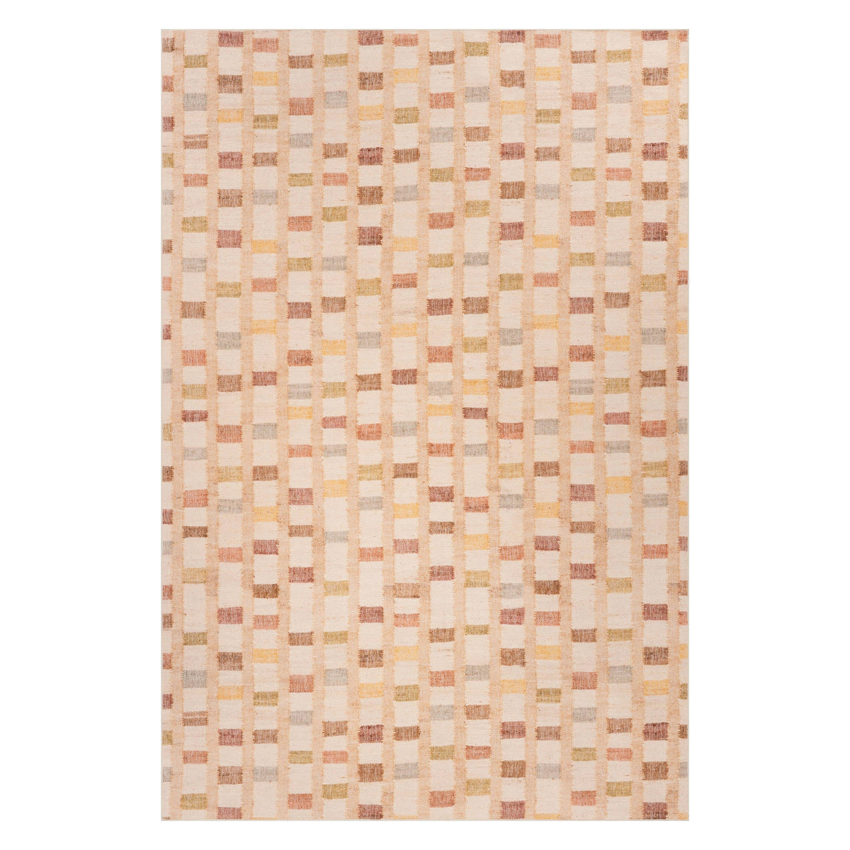 Dash & Albert Virey Bohemian Geometric Washable Rug in Multicolour, on white