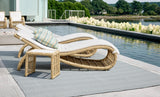 Dash & Albert Diamond Handwoven Indoor/Outdoor Rug in Slate / Light Blue, pool setting