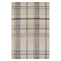 Dash & Albert Zole Plaid Handmade Cotton Rug in Ivory, on white