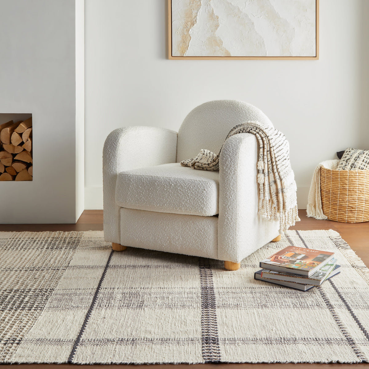 Dash & Albert Zole Plaid Handmade Cotton Rug in Ivory, photo 2