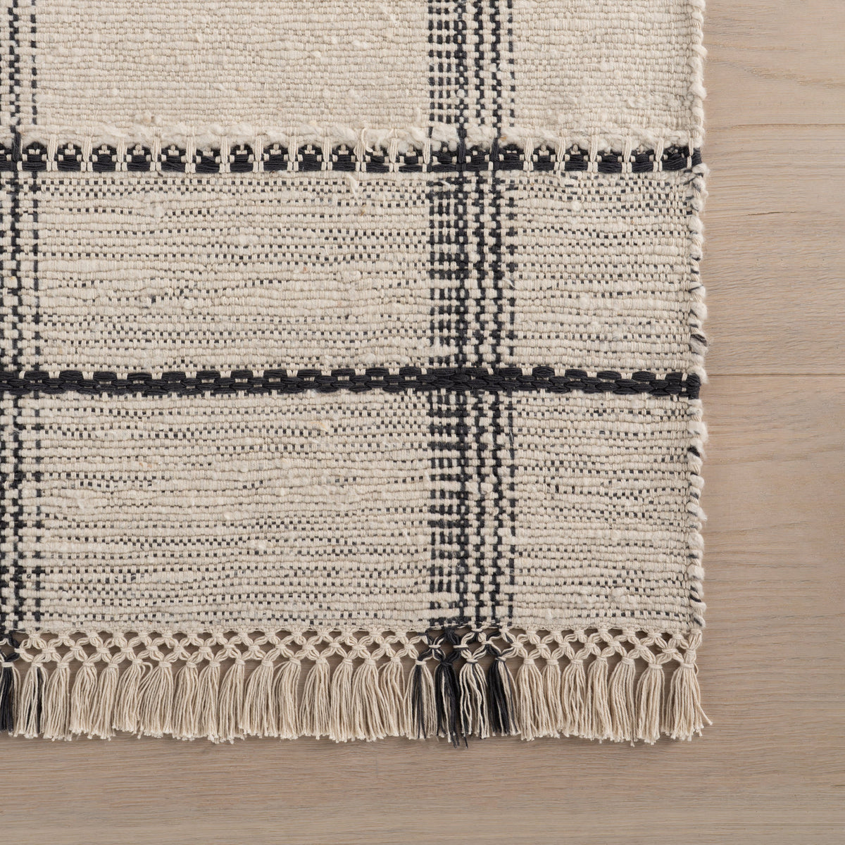 Dash & Albert Zole Plaid Handmade Cotton Rug in Ivory, photo 4