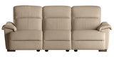 Le Mans Leather Beige with Wenge Wood | Natuzzi Potenza Power Reclining Sofa | Valley Ridge Furniture