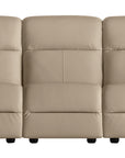 Le Mans Leather Beige with Wenge Wood | Natuzzi Potenza Power Reclining Sofa | Valley Ridge Furniture