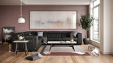 Le Mans Leather Dark Grey with Wenge Wood | Natuzzi Forza Modular Corner Sofa w/Relax Function | Valley Ridge Furniture
