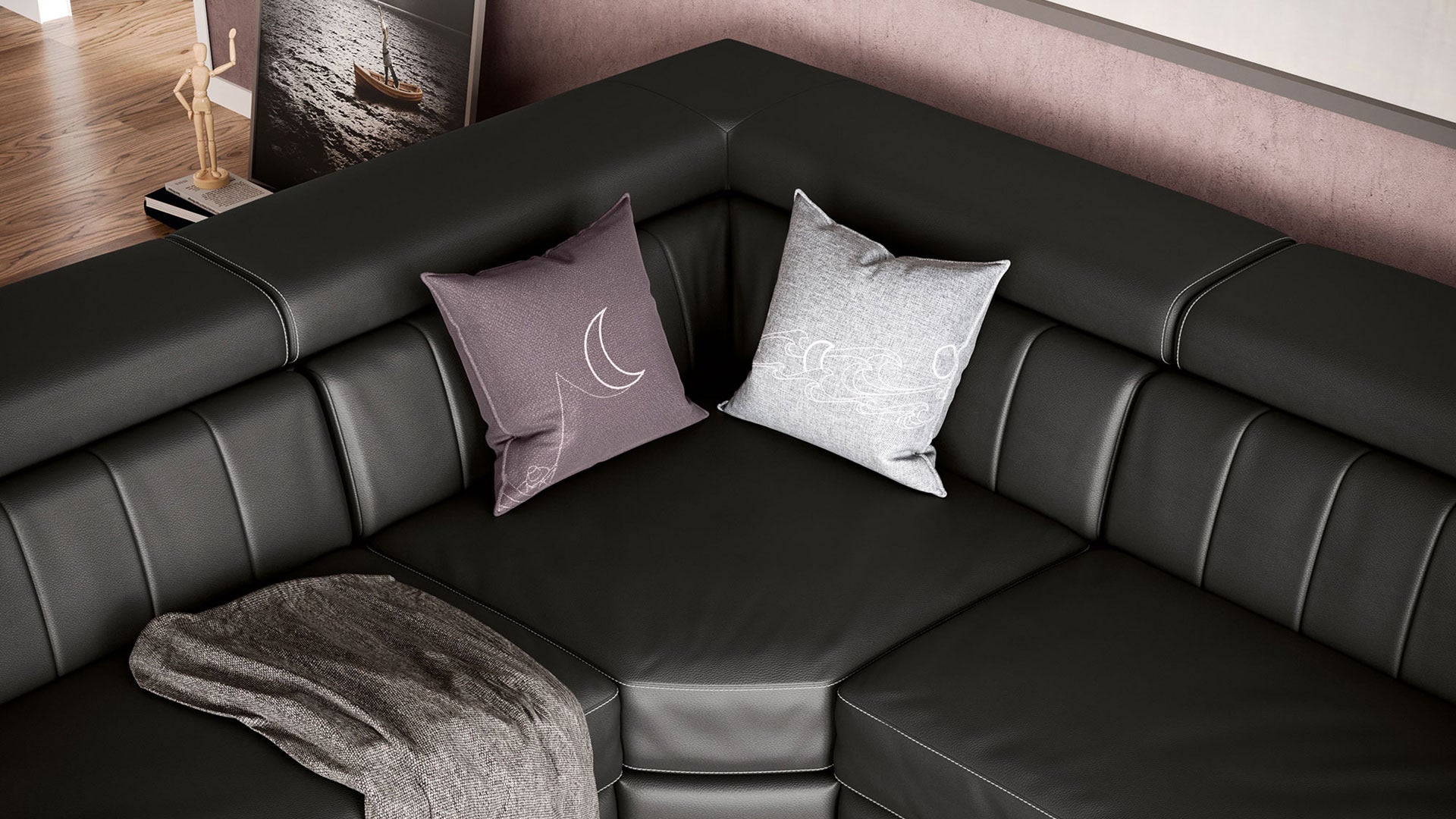 Natuzzi Forza Modular Corner Sofa w/Relax Function