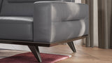 Le Mans Leather Grey with Wenge Wood | Natuzzi Adrenalina 3-Seater Sofa | Valley Ridge Furniture