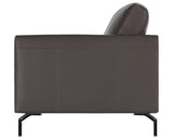 Denver Leather Granite with Matte Black Metal | Natuzzi Sollievo 3-Seater Sofa | Valley Ridge Furniture