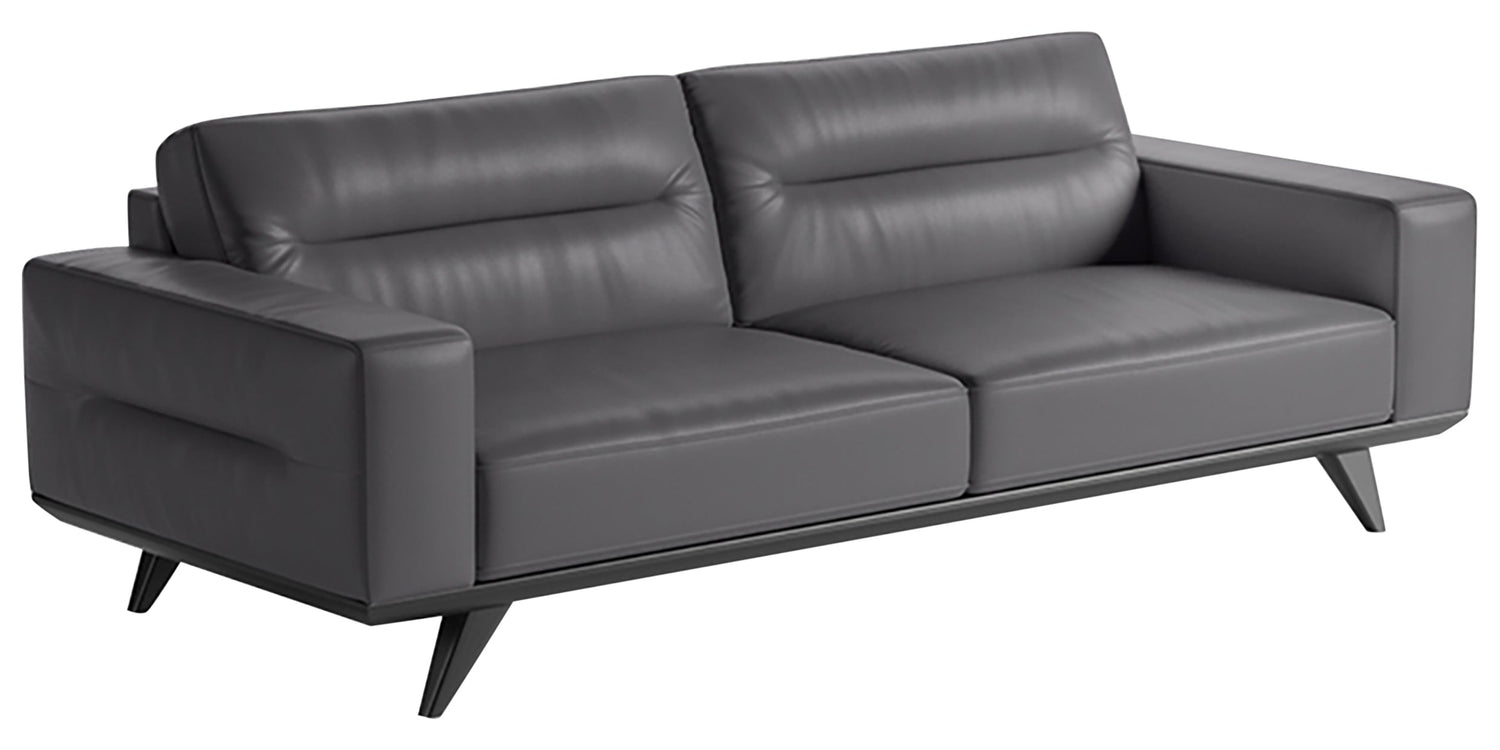 Le Mans Leather Grey with Wenge Wood | Natuzzi Adrenalina 3-Seater Sofa | Valley Ridge Furniture