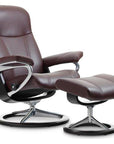 Cori Leather Amarone S/M/L & Black Base | Stressless Consul Signature Recliner | Valley Ridge Furniture
