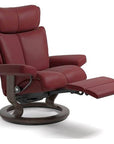 Batick Leather Burgundy M/L & Wenge Base | Stressless Magic Classic Power Recliner | Valley Ridge Furniture
