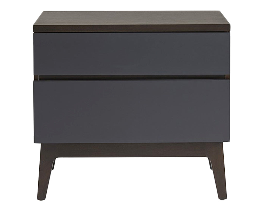 Coffee with Slate Lacquer | West Bros Serra Bedside Chest