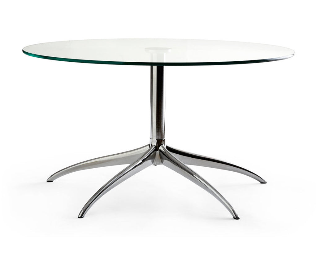 Stressless Urban Table Small in Polished Aluminum, front view