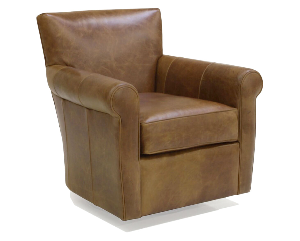 Libby Leather Amaretto | Camden Albert Swivel Chair | Valley Ridge Furniture