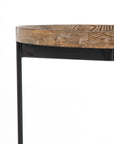 Bright Brass & Light Burnt Oak with Powder Black Iron | Nathaniel End Table | Valley Ridge Furniture