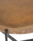 Bright Brass & Light Burnt Oak with Powder Black Iron | Nathaniel End Table | Valley Ridge Furniture