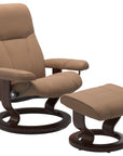 Batick Leather Latte S/M/L and Brown Base | Stressless Consul Classic Recliner | Valley Ridge Furniture