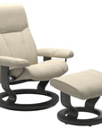 Batick Leather Cream S/M/L and Grey Base | Stressless Consul Classic Recliner | Valley Ridge Furniture