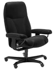 Batick Leather Black M and Black Base | Stressless Consul Home Office Chair | Valley Ridge Furniture