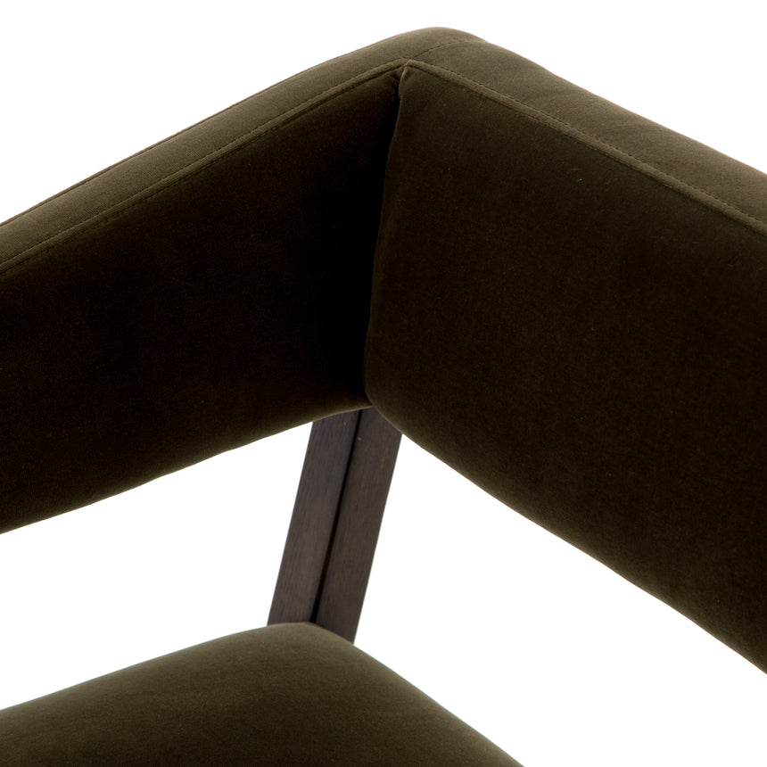 Surrey Olive Fabric with Burnt Oak | Gary Club Chair | Valley Ridge Furniture
