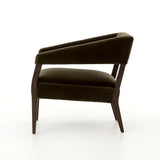 Surrey Olive Fabric with Burnt Oak | Gary Club Chair | Valley Ridge Furniture