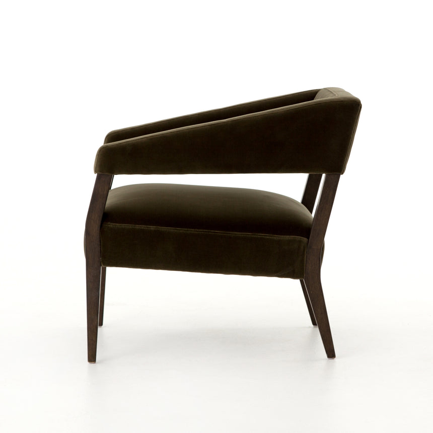 Surrey Olive Fabric with Burnt Oak | Gary Club Chair | Valley Ridge Furniture