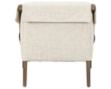 Thames Cream Fabric & Sonoma Coco Leather with Distressed Natural Parawood | Bauer Chair | Valley Ridge Furniture