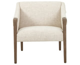 Thames Cream Fabric & Sonoma Coco Leather with Distressed Natural Parawood | Bauer Chair | Valley Ridge Furniture